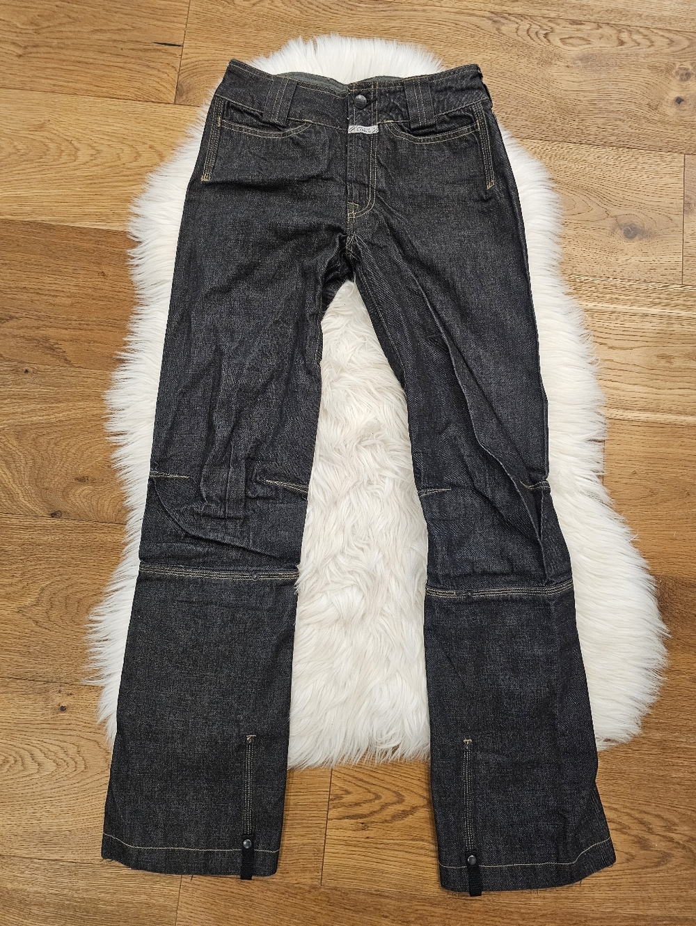 Vintage Low Rise Dark Wash Denim Jeans - Black